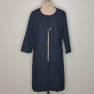 COS 10 Stretch Wool Black Jacket Collarless With hidden buttons